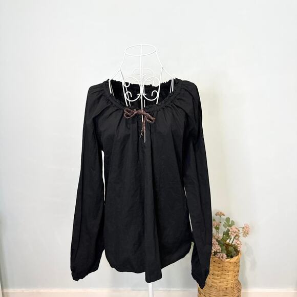 NWT Polo Ralph Lauren y2k vintage flowy black milkmaid babydoll peasant blouse - Picture 2 of 6